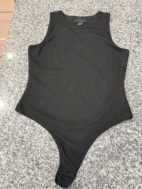 House of Harlow 1960 Black Ribbed Sleeveless Women’s Bodysuit